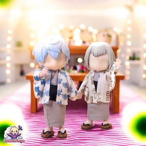 OB11 Traditional Kimono Set with Obi – Multiple Color – Elegant Dollwear for Nendoroid, Obitsu 11 & BJD Dolls ymy