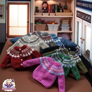 OB11 Hand-Knitted Jacquard Sweater for Nendoroid, Obitsu 11, Licca & BJD Dolls ymy
