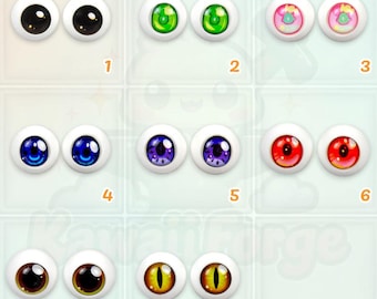 Kawaii Doll Replacement Eyes Set for Nendoroid, Obitsu 11 & BJD Dolls ymy – Variety of Eye Styles (7mm Inner, 11mm Outer)