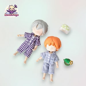 OB11 Gingham Pajama Set for Obitsu Dolls