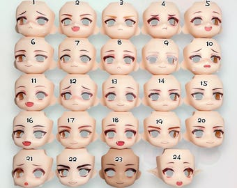 OB11 Collection 3 Blank Faceplate Set for Nendoroid, Obitsu 11 & BJD Dolls ymy