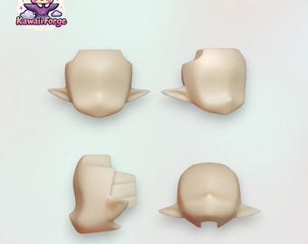 OB11 Elf Ear and Other Blank Faceplate for OB11 & Similar Dolls – Customizable DIY Doll Head