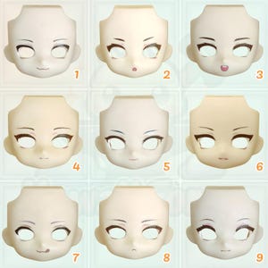 OB11 Custom Expression Faceplates for Nendoroid, Obitsu 11 & BJD Dolls ymy – 9 Styles