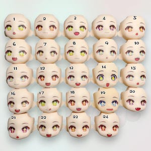 OB11 Cute Glitter / Shiny Eyes, Star Eyes GSC Clay Face OB11 Replacement Face for Nendoroid, Obitsu 11 & BJD Dolls ymy