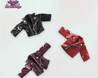 OB11 Doll Faux Leather Biker Jacket – Punk Rock Motorcycle Coat for 1/12 BJD