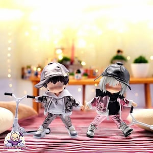 Metallic Streetwear Doll Outfit Set – Stylish Hip-Hop Fashion Clothes for OB11, Nendoroid, GSC Figures