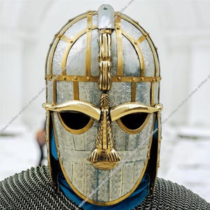 Sutton Hoo Warrior Helmet – Authentic Handcrafted Anglo-Saxon Masterpiece Viking Vendel Helmet Battle Equipment