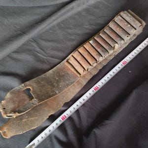 WWII Imperial Japanese Army Leather Ammo Cartridge Belt - Vintage Military Gear-b813-