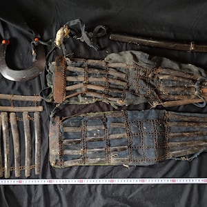 Antique Kote Arm guard Japanese SAMURAI YOROI Chain Armor, sheath EDO Era-g0620-