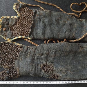 Authentic KOTE Arm guard Japanese Antique Samurai YOROI Chain Armer EDO Era g0413
