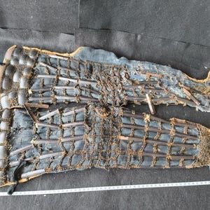 Antique KOTE Arm guard Japanese SAMURAI Yoroi Chain Armor Parts EDO Era-h0426-