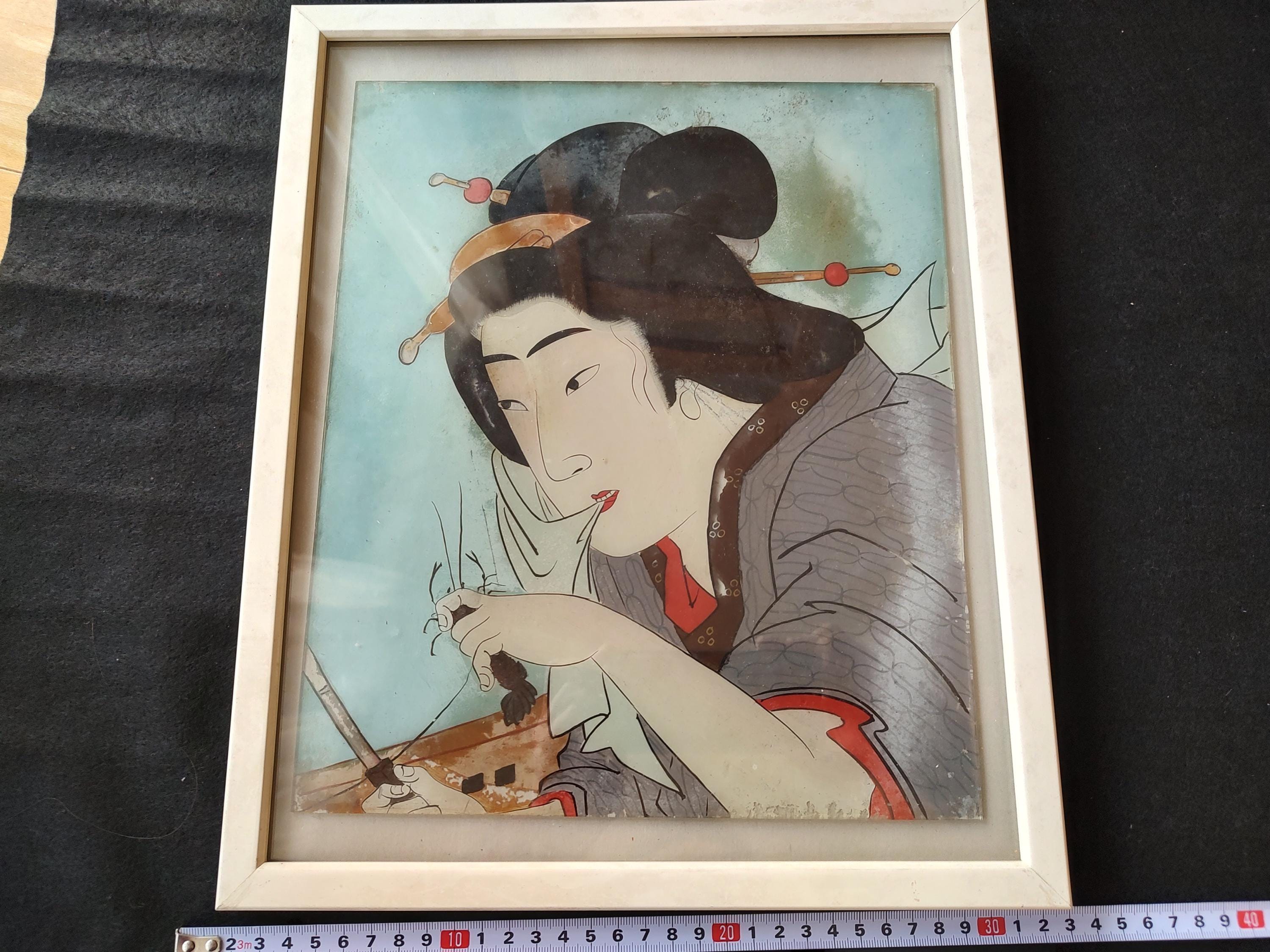 葛飾北斎 海女と漁師 版画 江戸時代 骨董 春画とは？葛飾北斎の春画