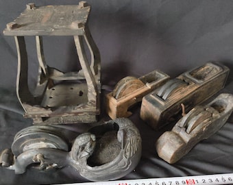 Vintage Japanese Carpenter Tools Set - Showa Era Sumi-tsubo Ink Line Markers set