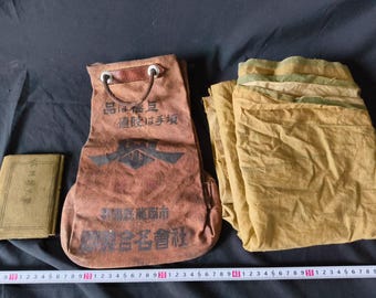 WW2 Japanese Military Soldier&#39;s Bag, Military Notebook, cloth set-h0410-