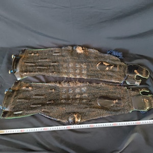 Antique KOTE Arm guard Japanese SAMURAI Yoroi Chain Armor Parts EDO Era-h0821-