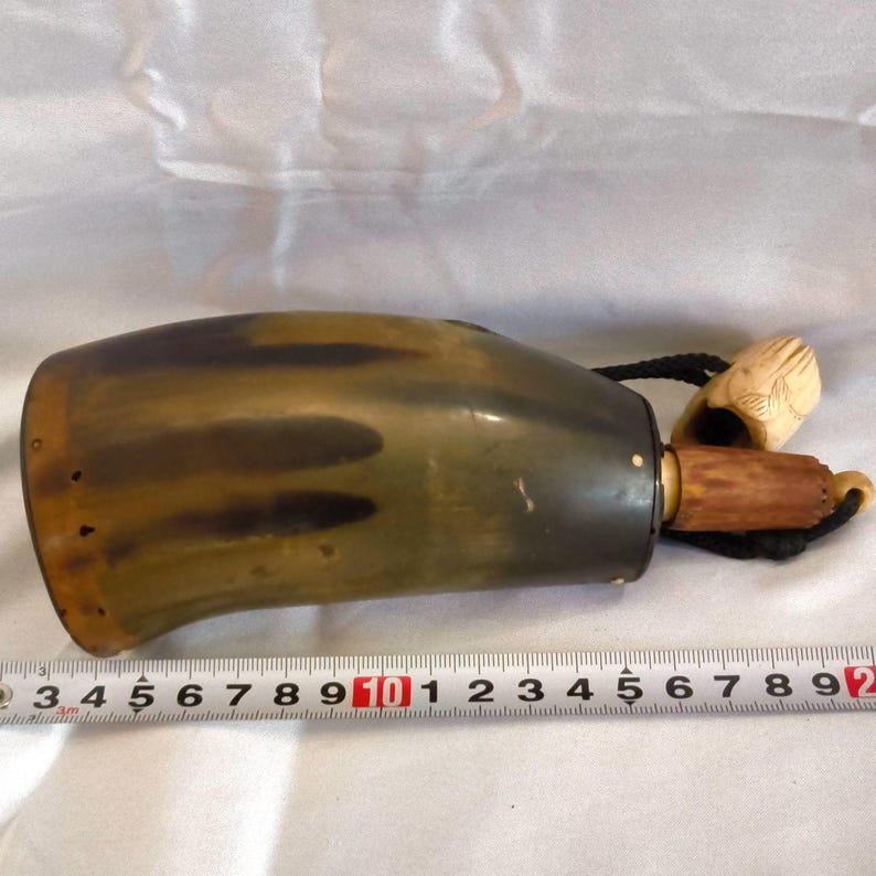 Edo Period Japanese Gunpowder Horn Flask Hayago Military Antique ...