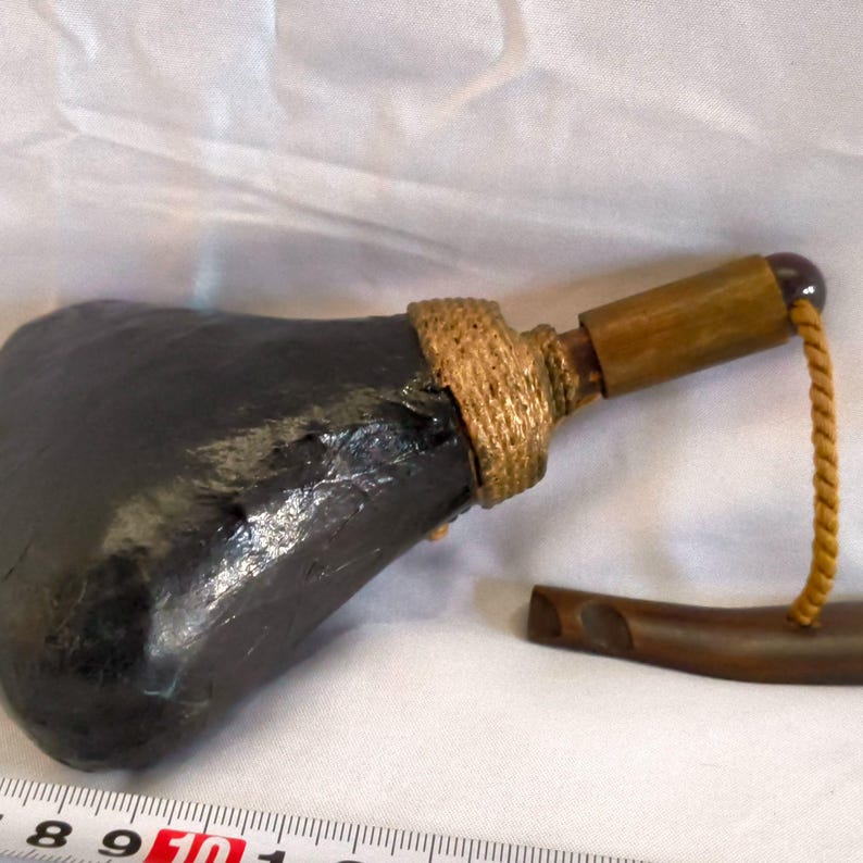 Rare Japanese Edo Period Gunpowder Flask Hayago Military Antique ...