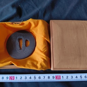 EDO Era Japanese Antique Tsuba Sword Parts Katana Samurai Weapons Boxed-h0410-2