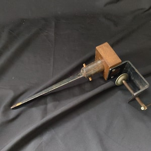 Antique Japanese Tsukamaki Jig, Traditional Wood Clamp Tool for Katana Sword Handle Wrapping, Historical Artisan Fitting Craft, -i0620-