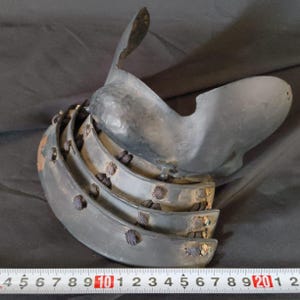 Authentic Antique Japanese Samurai Menpo Face Mask - Traditional Iron Warrior Armor Guard - Historic Battle Gear Collectible-h0722-
