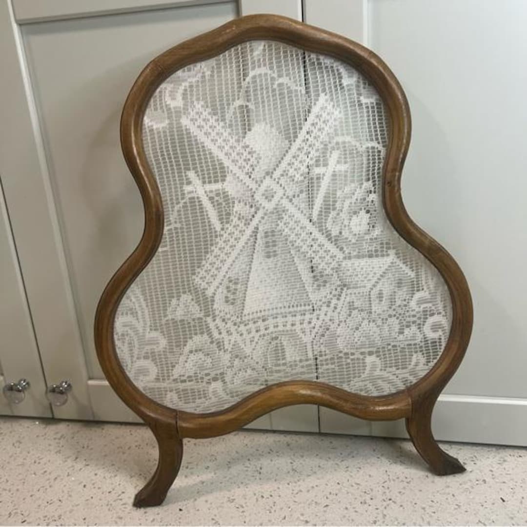 Vintage Dutch Lace Window Windmill Privacy Screen | Holland | Wood ...
