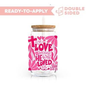 Double Sided UV DTF Cup Wrap | Faith, Bible Verse 16oz Cup Wrap | Ready To Apply Cup Wrap, Waterproof, No Heat Needed, Ready To Ship