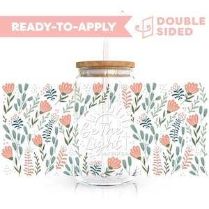Double Sided UV DTF Cup Wrap | Bible Verse Matthew 5:14 16oz Cup Wrap | Ready To Apply Cup Wrap, Waterproof, No Heat Needed, Ready To Ship