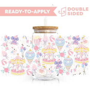 Protetor de copos UV DTF dupla face | Protetor de copos Cute Coquette Kids de 473 ml | Protetor de copos pronto para aplicar, à prova d&#39;água, sem necessidade de calor, pronto para envio