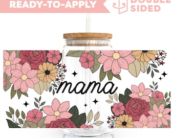 Funda para vaso de 16 oz con protección UV de doble cara / Ideal para el Día de la Madre / Lista para usar, resistente al agua, no requiere calor, envío inmediato