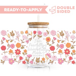 Double Sided UV DTF Cup Wrap | Bible Verse, Faith 16oz Cup Wrap | Ready To Apply Cup Wrap, Waterproof, No Heat Needed, Ready To Ship