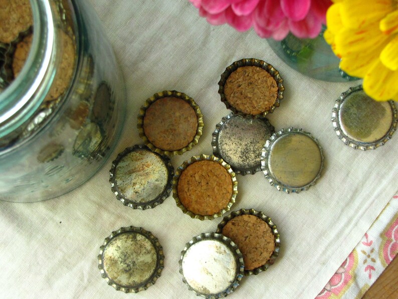 Vintage New Unused Bottle Caps with Cork Etsy