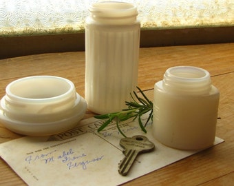 Instant Collection of Vintage Milk Glass Bottles Jars Farmhouse Apothecary Bath