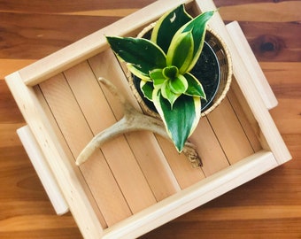 Handmade Wooden Cedar Tray Multi Purpose Home and Garden