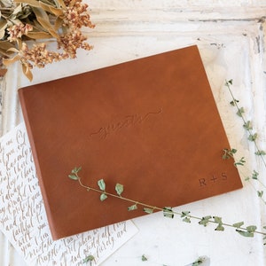 Soft Leather Guest Book or Soft Leather Photo Album/Photo Guest Book- various leather colors - by ClaireMagnolia