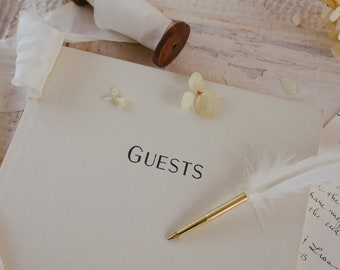 Guest Book, Visitor's Book, or Guest Sign-In Book with optional 'Guests' on the Cover -many colors - by ClaireMagnolia