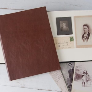 Classic, Soft Leather Photo Album w/Paper Pages, Leather Scrapbook, Family Photo Album, Wedding Album by ClaireMagnolia
