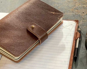 The Riveter Leather Journal w/Moleskine Inserts, Refillable, Individually Sectioned Journal or Notebook with Closure