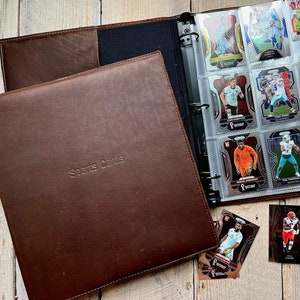 Sportkaartenmap, leren kaartmap met 3 ringen en 9 zakken, door ClaireMagnolia