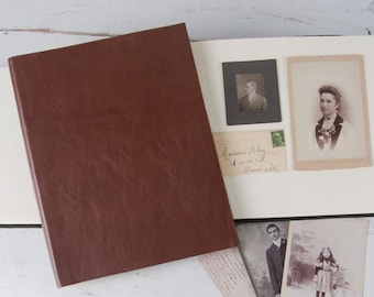 Classic, Soft Leather Photo Album w/Paper Pages, Leather Scrapbook, Family Photo Album, Wedding Album by ClaireMagnolia