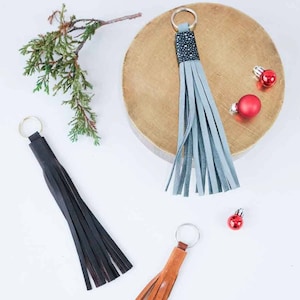 Leather Tassel Key Ring - by ClaireMagnolia