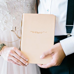 Leather Vow Book, Vow Book Rustic the perfect Wedding Keepsake & Wedding Officiant Book image 1