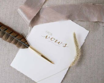 Paper Vow Book, Foil Vow Book, Wedding Vow Booklet - by Claire Magnolia