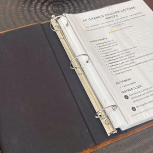 Recipe Binder with Clear Sleeves, Natural Leather Family Recipe Book, Personalized Couple Wedding Gift, Housewarming Gift - ClaireMagnolia image 11