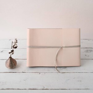 Blush Leather Album Modern Wrap Style in Blush or Gray Natural Leather image 4