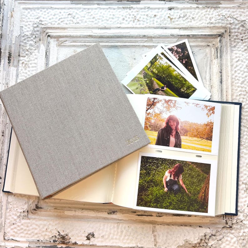 Álbum de fotos clásico con fundas transparentes para 200 u 80 fotos de 4x6 pulgadas, álbum de bolsillo deslizable, de ClaireMagnolia imagen 3