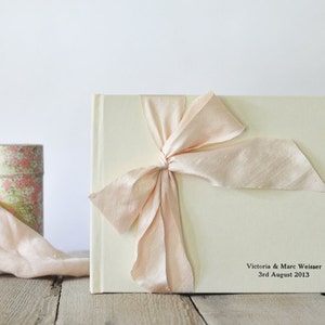 Silk Wedding Guest Book Silk Dupioni Bow by Claire Magnolia image 3