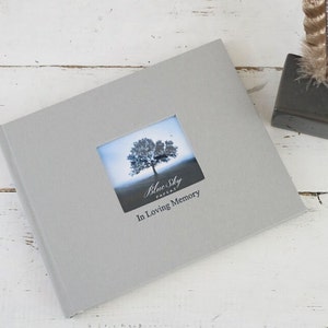 SALE! Funeral Memorial Guest Books with Photo Frame - Slightly Imperfect, ready to ship