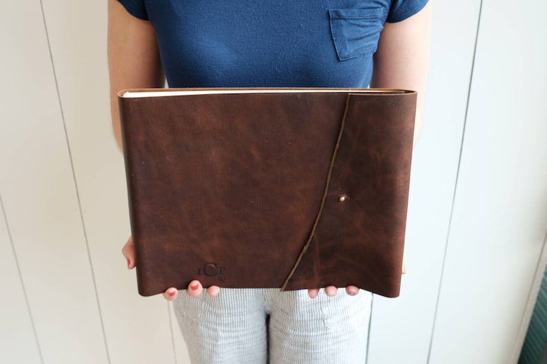 Rugged Leather Book, a Rustic Wedding Photo Album, a Leather Album w/ Rivet Closure by ClaireMagnolia image 5