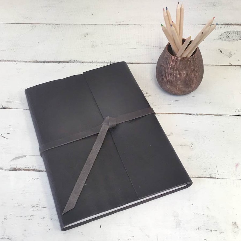Personalized Leather Sketchbook Rustic Leather Sketchbook Etsy