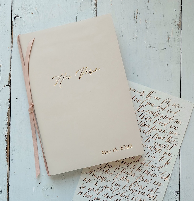 Leather Vow Book, Vow Book Rustic the perfect Wedding Keepsake & Wedding Officiant Book image 2